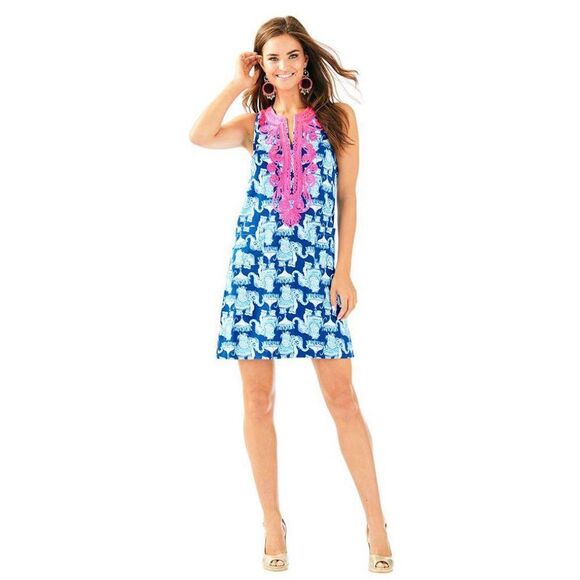 Lilly Pulitzer size 6 Carlotta stretch shift dress elephants - EUC - Picture 1 of 10
